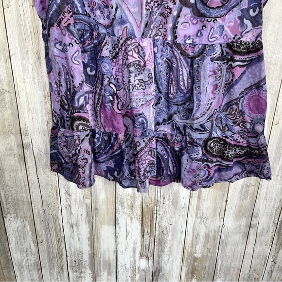 Talbots Lavender Paisley Sleeveless Blouse - Picture 3 of 4
